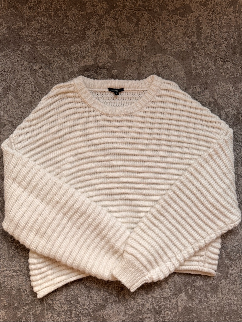 Dynamite Lorelai Ribbed Knit Sweater - Beige